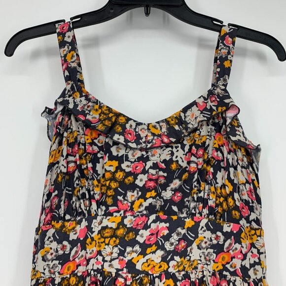 Hinge Dress Gray Floral Sleeveless Mini Tiered Ruffle - Picture 2 of 9